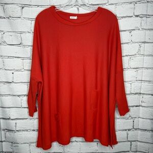 MERSEA Catalina Travelers Sweater One Size Orange Oversized Casual Beachy Travel